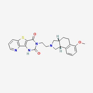 molecular formula C24H24N4O3S B1249930 2-[2-(6-Methoxy-1,3,3a,4,5,9b-hexahydro-benzo[e]isoindol-2-yl)-ethyl]-4H-9-thia-2,4,5-triaza-fluorene-1,3-dione 