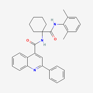 molecular formula C31H31N3O2 B12499311 N-{1-[(2,6-dimethylphenyl)carbamoyl]cyclohexyl}-2-phenylquinoline-4-carboxamide 