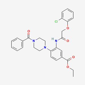 Ethyl 3-{[(2-chlorophenoxy)acetyl]amino}-4-[4-(phenylcarbonyl)piperazin-1-yl]benzoate