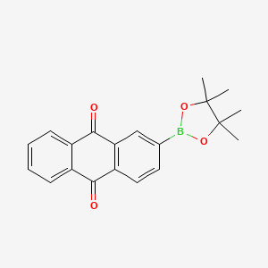 molecular formula C20H19BO4 B12499328 2-(4,4,5,5-Tetramethyl-1,3,2-dioxaborolan-2-yl)anthracene-9,10-dione 