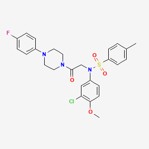 molecular formula C26H27ClFN3O4S B12499342 N-(3-chloro-4-methoxyphenyl)-N-{2-[4-(4-fluorophenyl)piperazin-1-yl]-2-oxoethyl}-4-methylbenzenesulfonamide 