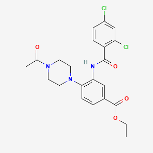 Ethyl 4-(4-acetylpiperazin-1-yl)-3-{[(2,4-dichlorophenyl)carbonyl]amino}benzoate