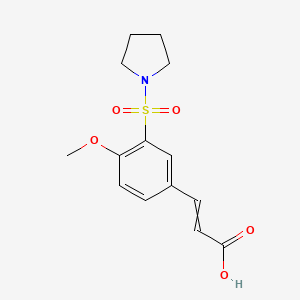 3-[4-Methoxy-3-(pyrrolidine-1-sulfonyl)phenyl]prop-2-enoic acid