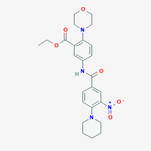 Ethyl 2-(morpholin-4-yl)-5-({[3-nitro-4-(piperidin-1-yl)phenyl]carbonyl}amino)benzoate