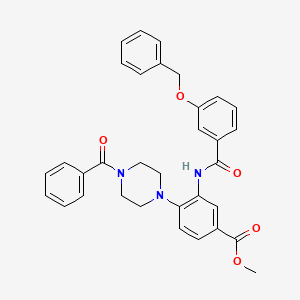 Methyl 3-({[3-(benzyloxy)phenyl]carbonyl}amino)-4-[4-(phenylcarbonyl)piperazin-1-yl]benzoate