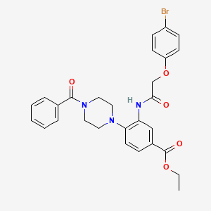 molecular formula C28H28BrN3O5 B12499436 Ethyl 3-{[(4-bromophenoxy)acetyl]amino}-4-[4-(phenylcarbonyl)piperazin-1-yl]benzoate 