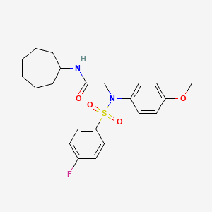 N-cycloheptyl-N~2~-[(4-fluorophenyl)sulfonyl]-N~2~-(4-methoxyphenyl)glycinamide