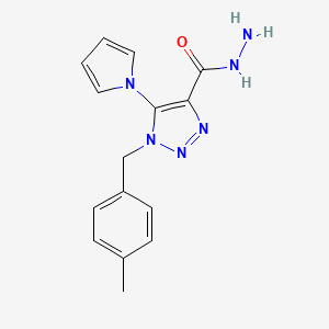 molecular formula C15H16N6O B12499513 1-(4-methylbenzyl)-5-(1H-pyrrol-1-yl)-1H-1,2,3-triazole-4-carbohydrazide 