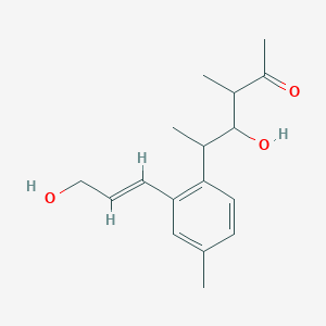 molecular formula C17H24O3 B1249952 4-hydroxy-5-[2-[(E)-3-hydroxyprop-1-enyl]-4-methylphenyl]-3-methylhexan-2-one 