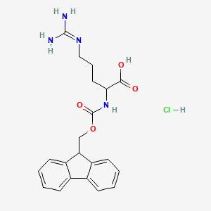 molecular formula C21H25ClN4O4 B12499569 5-carbamimidamido-2-{[(9H-fluoren-9-ylmethoxy)carbonyl]amino}pentanoic acid hydrochloride 