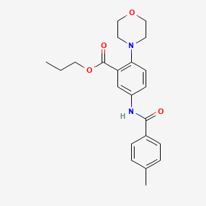 molecular formula C22H26N2O4 B12499582 Propyl 5-{[(4-methylphenyl)carbonyl]amino}-2-(morpholin-4-yl)benzoate 