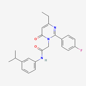 2-[4-ethyl-2-(4-fluorophenyl)-6-oxopyrimidin-1(6H)-yl]-N-[3-(propan-2-yl)phenyl]acetamide