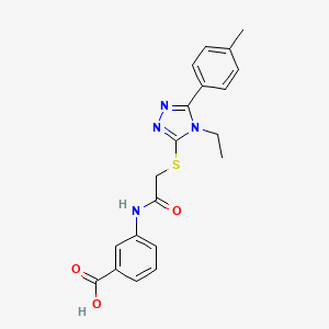 3-[({[4-ethyl-5-(4-methylphenyl)-4H-1,2,4-triazol-3-yl]sulfanyl}acetyl)amino]benzoic acid