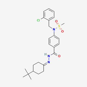 molecular formula C25H32ClN3O3S B12499612 N-(4-{[2-(4-tert-butylcyclohexylidene)hydrazinyl]carbonyl}phenyl)-N-(2-chlorobenzyl)methanesulfonamide 