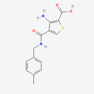 molecular formula C14H14N2O3S B12499635 3-Amino-4-[(4-methylbenzyl)carbamoyl]thiophene-2-carboxylic acid 