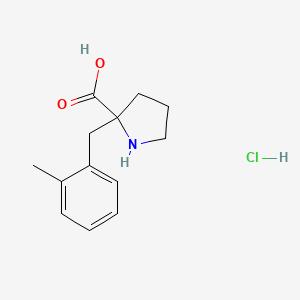 2-[(2-Methylphenyl)methyl]pyrrolidine-2-carboxylic acid hydrochloride