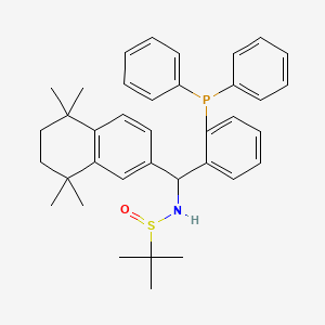 molecular formula C37H44NOPS B12499656 N-{[2-(diphenylphosphanyl)phenyl](5,5,8,8-tetramethyl-6,7-dihydronaphthalen-2-yl)methyl}-2-methylpropane-2-sulfinamide 