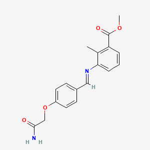 molecular formula C18H18N2O4 B12499665 methyl 3-({(E)-[4-(2-amino-2-oxoethoxy)phenyl]methylidene}amino)-2-methylbenzoate 