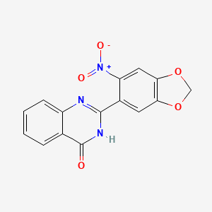 molecular formula C15H9N3O5 B12499681 2-(6-nitro-1,3-benzodioxol-5-yl)quinazolin-4(3H)-one 