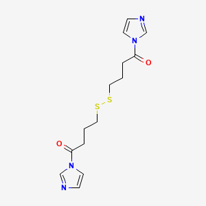 molecular formula C14H18N4O2S2 B12499714 4,4'-Disulfanediylbis(1-(1H-imidazol-1-yl)butan-1-one) 