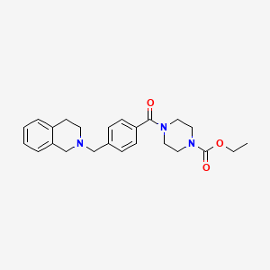 molecular formula C24H29N3O3 B12499736 ethyl 4-[4-(3,4-dihydro-1H-isoquinolin-2-ylmethyl)benzoyl]piperazine-1-carboxylate 