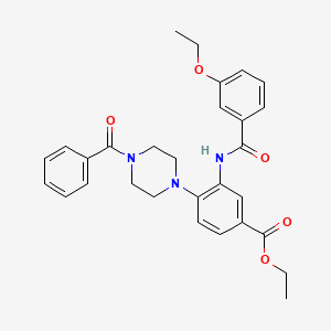 molecular formula C29H31N3O5 B12499796 Ethyl 3-{[(3-ethoxyphenyl)carbonyl]amino}-4-[4-(phenylcarbonyl)piperazin-1-yl]benzoate 