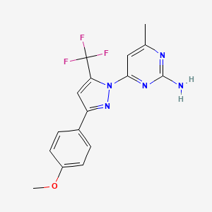 4-[3-(4-Methoxyphenyl)-5-(trifluoromethyl)pyrazol-1-yl]-6-methylpyrimidin-2-amine