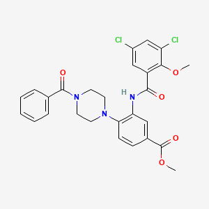 Methyl 3-{[(3,5-dichloro-2-methoxyphenyl)carbonyl]amino}-4-[4-(phenylcarbonyl)piperazin-1-yl]benzoate