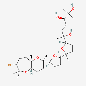 molecular formula C30H53BrO7 B1249982 (3R)-6-[5-[5-[(2R,4aS,7R,9aR)-7-bromo-2,6,6,9a-tetramethyl-3,4,4a,7,8,9-hexahydropyrano[3,2-b]oxepin-2-yl]oxolan-2-yl]-5-methyloxolan-2-yl]-2-methylheptane-2,3,6-triol 