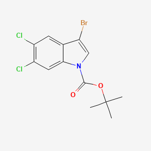 molecular formula C13H12BrCl2NO2 B12499829 tert-Butyl 3-bromo-5,6-dichloro-1H-indole-1-carboxylate 