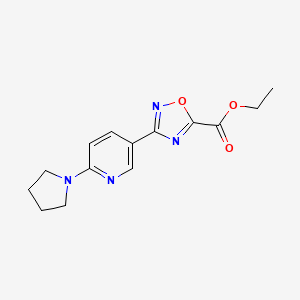 Ethyl 3-[6-(pyrrolidin-1-yl)pyridin-3-yl]-1,2,4-oxadiazole-5-carboxylate