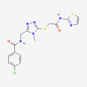 4-chloro-N-[(4-methyl-5-{[2-oxo-2-(1,3-thiazol-2-ylamino)ethyl]sulfanyl}-4H-1,2,4-triazol-3-yl)methyl]benzamide