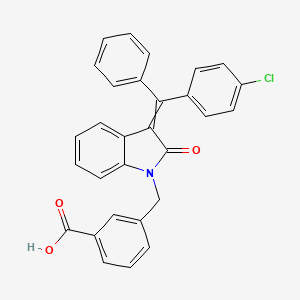 molecular formula C29H20ClNO3 B12499903 3-({3-[(4-Chlorophenyl)(phenyl)methylidene]-2-oxoindol-1-yl}methyl)benzoic acid 