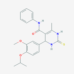 6-[3-methoxy-4-(propan-2-yloxy)phenyl]-4-methyl-N-phenyl-2-sulfanyl-1,6-dihydropyrimidine-5-carboxamide