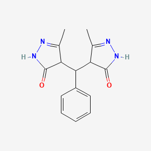 molecular formula C15H16N4O2 B12499942 4,4'-(phenylmethanediyl)bis(5-methyl-2,4-dihydro-3H-pyrazol-3-one) 