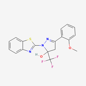 2-(1,3-benzothiazol-2-yl)-5-(2-methoxyphenyl)-3-(trifluoromethyl)-4H-pyrazol-3-ol