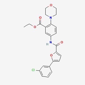 molecular formula C24H23ClN2O5 B12499986 Ethyl 5-({[5-(3-chlorophenyl)furan-2-yl]carbonyl}amino)-2-(morpholin-4-yl)benzoate 