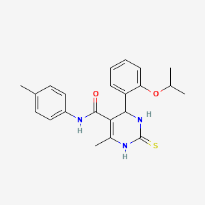 molecular formula C22H25N3O2S B12500003 4-methyl-N-(4-methylphenyl)-6-[2-(propan-2-yloxy)phenyl]-2-sulfanyl-1,6-dihydropyrimidine-5-carboxamide 