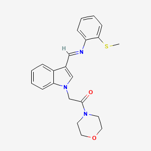 molecular formula C22H23N3O2S B12500019 2-{3-[(E)-{[2-(methylsulfanyl)phenyl]imino}methyl]-1H-indol-1-yl}-1-(morpholin-4-yl)ethanone 