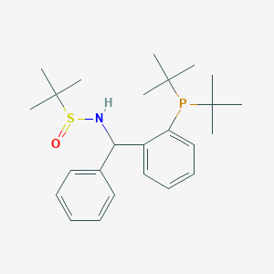 molecular formula C25H38NOPS B12500040 N-{[2-(di-tert-butylphosphanyl)phenyl](phenyl)methyl}-2-methylpropane-2-sulfinamide 