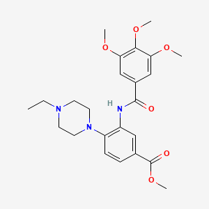 molecular formula C24H31N3O6 B12500075 Methyl 4-(4-ethylpiperazin-1-yl)-3-{[(3,4,5-trimethoxyphenyl)carbonyl]amino}benzoate 