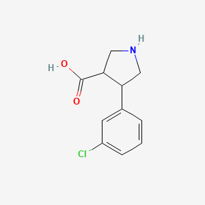 molecular formula C11H12ClNO2 B12500094 4-(3-Chlorophenyl)pyrrolidine-3-carboxylic acid 