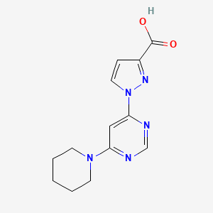 molecular formula C13H15N5O2 B12500103 1-[6-(piperidin-1-yl)pyrimidin-4-yl]-1H-pyrazole-3-carboxylic acid 