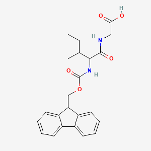 molecular formula C23H26N2O5 B12500108 (2-{[(9H-fluoren-9-ylmethoxy)carbonyl]amino}-3-methylpentanamido)acetic acid 