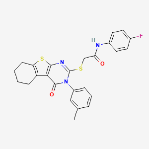 N-(4-fluorophenyl)-2-{[3-(3-methylphenyl)-4-oxo-3,4,5,6,7,8-hexahydro[1]benzothieno[2,3-d]pyrimidin-2-yl]sulfanyl}acetamide