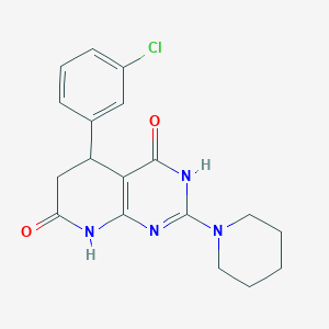 5-(3-chlorophenyl)-4-hydroxy-2-(piperidin-1-yl)-5,8-dihydropyrido[2,3-d]pyrimidin-7(6H)-one