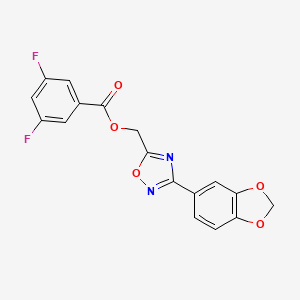 molecular formula C17H10F2N2O5 B12500163 [3-(1,3-Benzodioxol-5-yl)-1,2,4-oxadiazol-5-yl]methyl 3,5-difluorobenzoate 