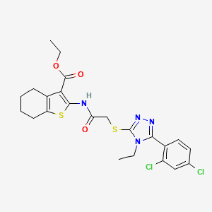 ethyl 2-[({[5-(2,4-dichlorophenyl)-4-ethyl-4H-1,2,4-triazol-3-yl]sulfanyl}acetyl)amino]-4,5,6,7-tetrahydro-1-benzothiophene-3-carboxylate