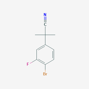 molecular formula C10H9BrFN B12500210 2-(4-Bromo-3-fluorophenyl)-2-methylpropanenitrile 