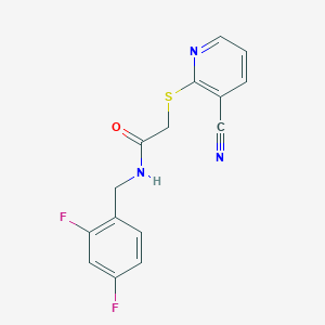 molecular formula C15H11F2N3OS B12500230 2-[(3-cyanopyridin-2-yl)sulfanyl]-N-(2,4-difluorobenzyl)acetamide 